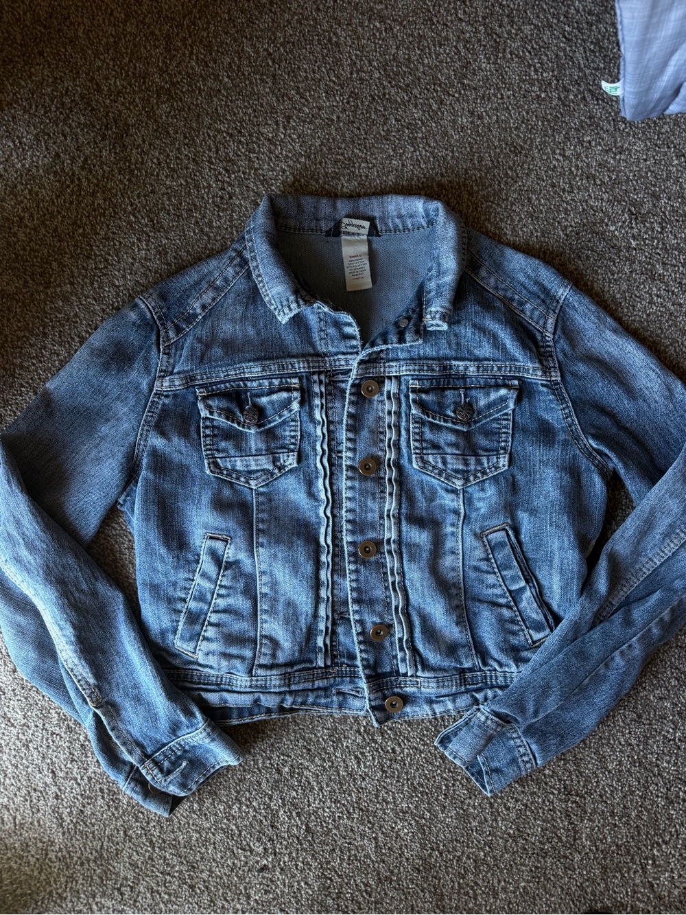 Arizona Jean Company Light Blue Distressed Denim Jacket